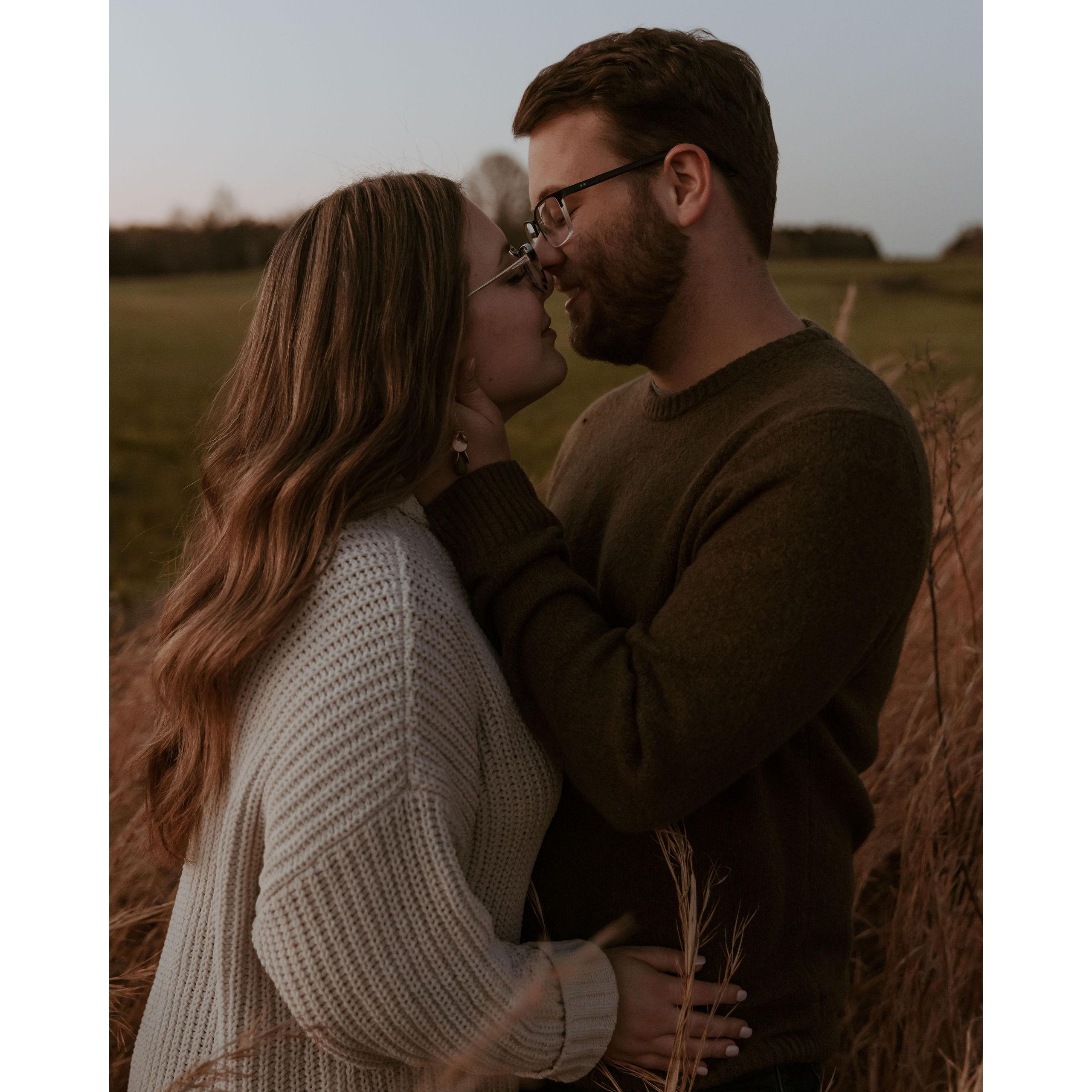 Noah asked me to be his wife on November 1st, 2020!! This is from our wonderful engagement shoot on March 29th, 2021