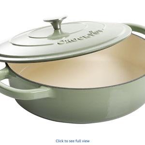 Crock Pot Artisan Enameled Cast Iron Braiser W/Lid, 5-Quart, Pistachio
