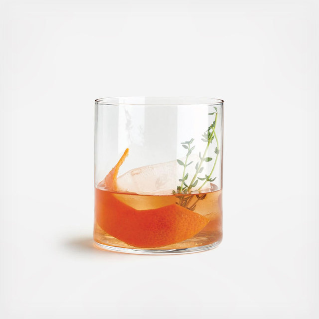 Crate and Barrel, Edge Double Old Fashioned Glass, Set of 4