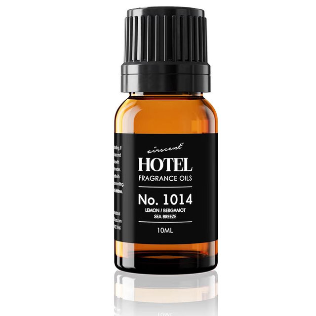 AirScent Hotel Diffuser Oil No. 1014 Inspired by The Iconic 5-Star Hotel Coastal Blend - Lemon Bergamot Sea Breeze - 10 mL, 0.34 fl oz Fragrance Oil for Ultrasonic and Waterless Diffusers and Crafting