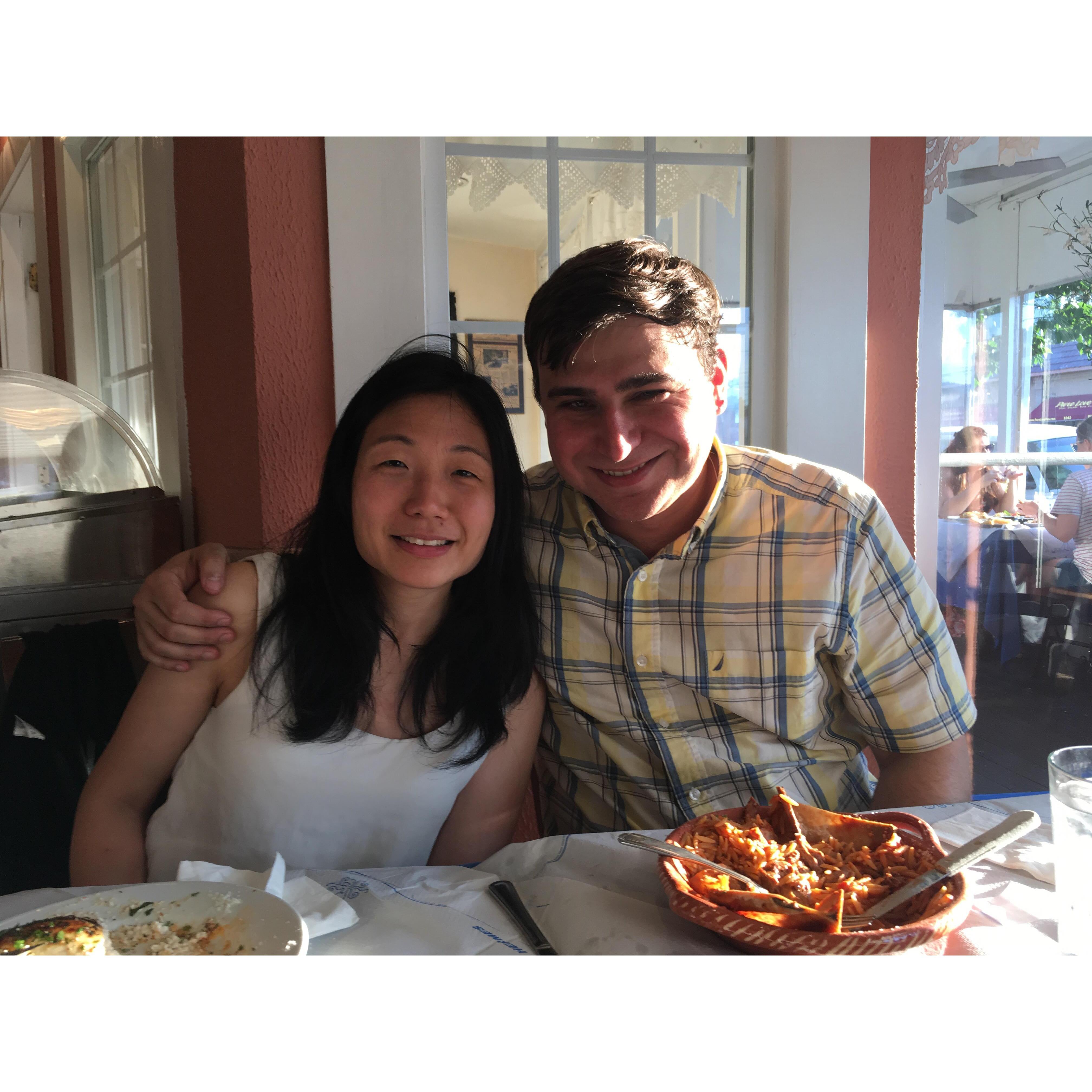 2018 Summer
A meal at a Greek restaurant with Mili's sister Yili