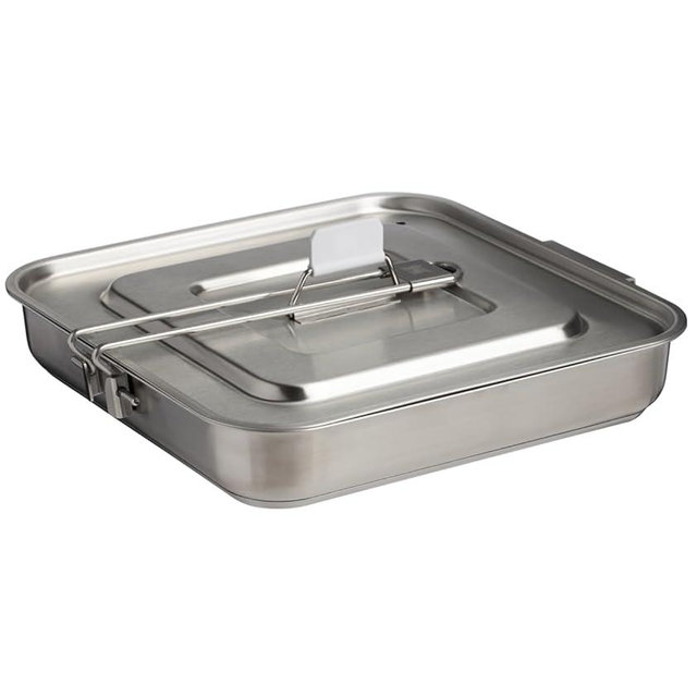 Stanley Wildfare Pro 5-Piece Stainless Steel Square Pan Cook Set | 10 in Fry Pan with Fold & Lock Handle | Cutting Board and Spatula | Camping Essentials for Your Camp Kitchen | BPA-Free