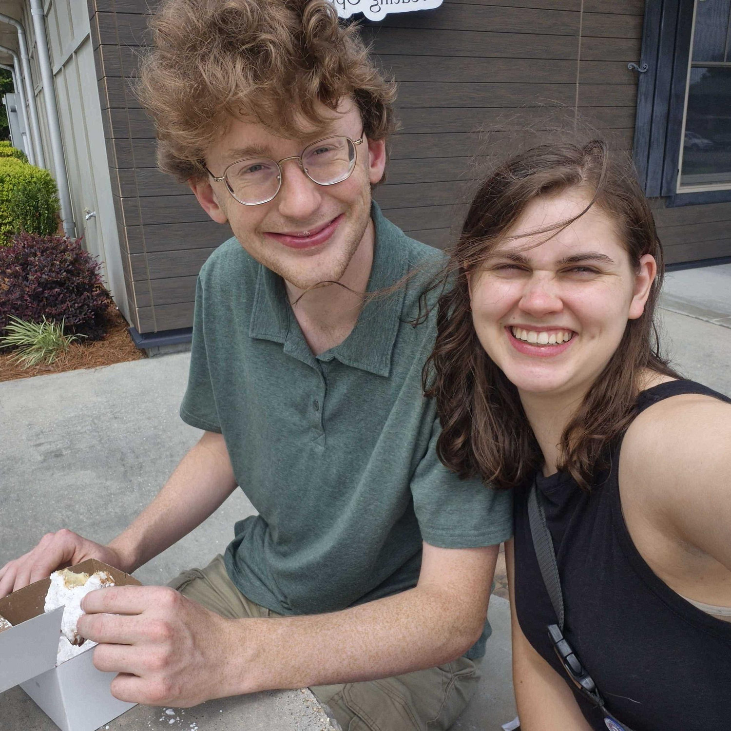 Josiah's first time eating beignets!