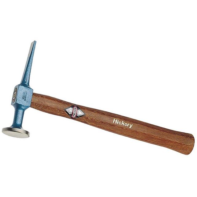 Picard Cross Peen & Finishing Hammer, Smooth Round Face & Thin Straight Peen, Alloy Steel Head, Dual Curved Hickory Handle, Auto Body Planishing Tool, For Car & Motorcycle Restoration, 330g