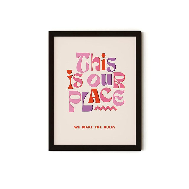 TwoDays Taylor Room Decor Aesthetic, Lyrics Poster for Bedroom, This Is Our Place Prints, Music Art Wall Decor for Girls, Large Vintage Birthday Decorations. (12" x 16", Black Framed)