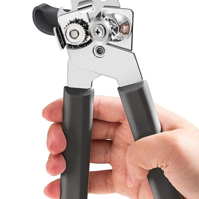 Can Opener Manual, COKORA Can Openers Hand Held with Comfort Anti-Slip Handles, Heavy Duty Stainless Steel Can Opener Smooth Edge and Bottle Openers, Easy Turn Can Openers for Seniors, Kitchen, Gray