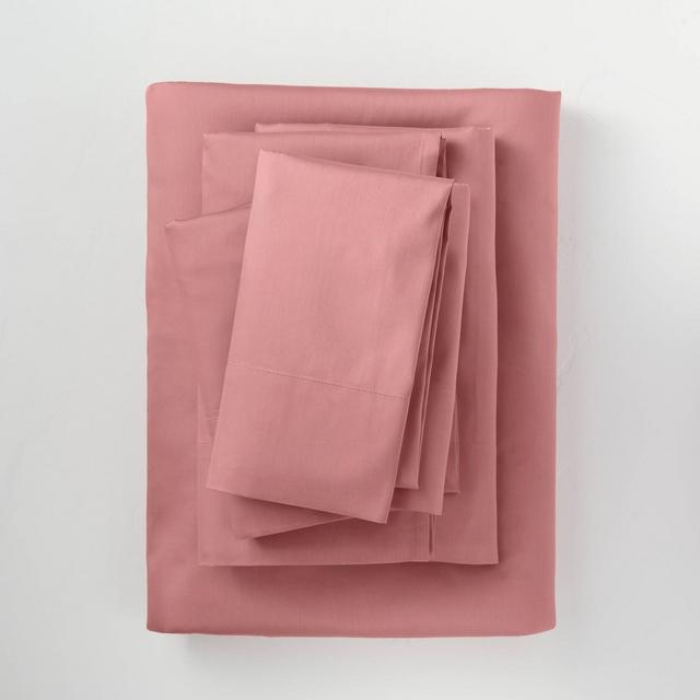 Queen 300 Thread Count Temperature Regulating Solid Sheet Set Rose - Casaluna™