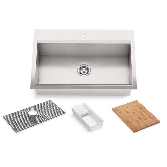 KOHLER K-80084-1PC-NA Task Kitchen Sink, 33"