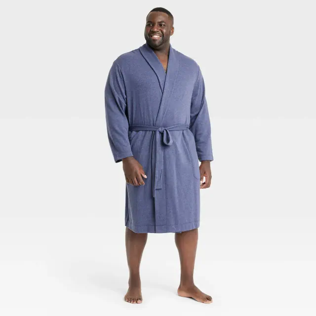 Men's Big & Tall Knit Robe - Goodfellow & Co™ Navy Blue 4XL/5XL