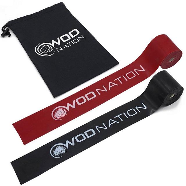 WOD Nation Muscle Floss Bands Recovery Band for Tack and Flossing Sore Muscles and Increasing Mobility : Stretch Band Includes Carrying Case 4Crossfit and Cross Training