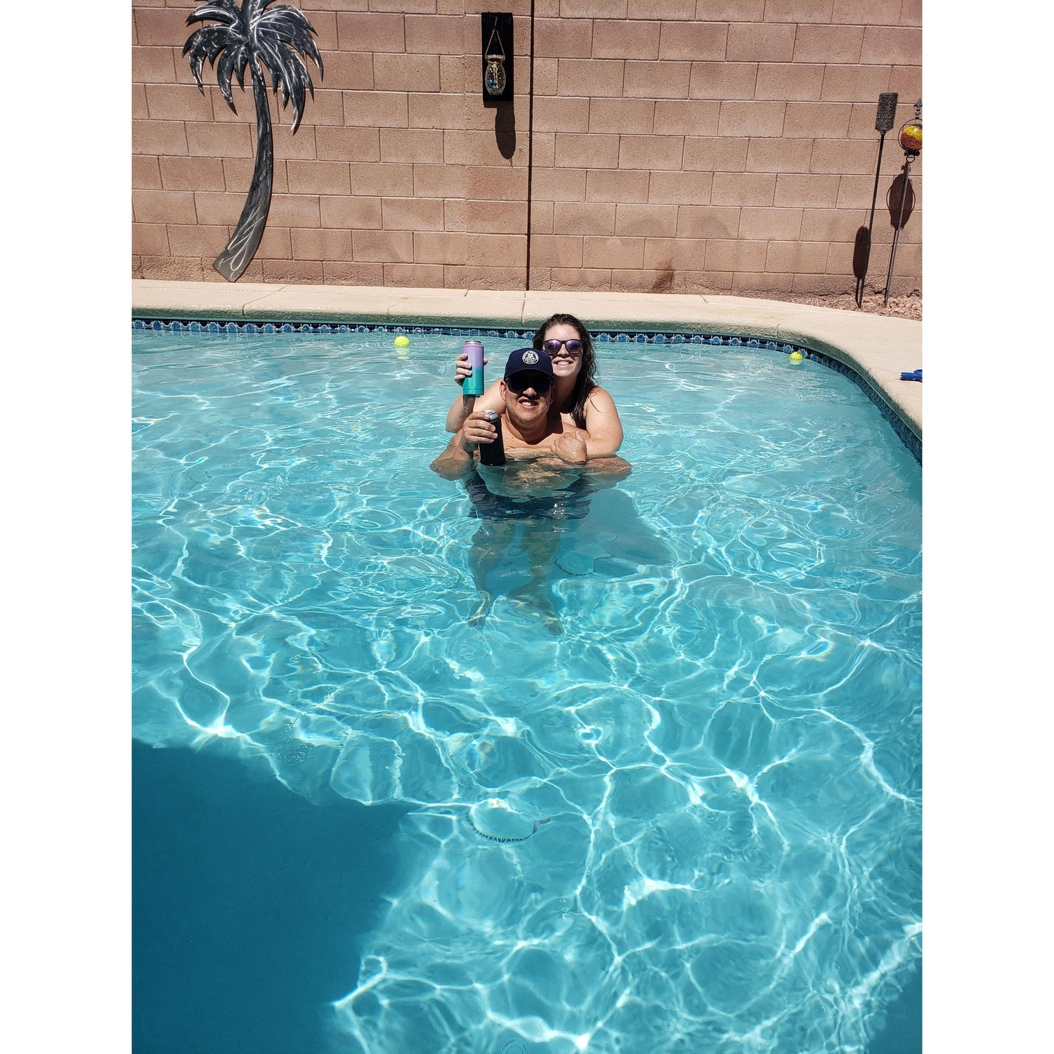 Our favorite summer activity, swimming at Ginger's parents house