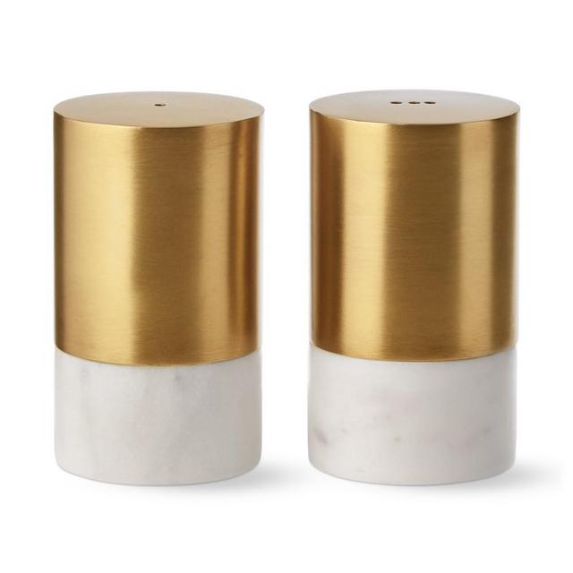 Marble & Brass Salt & Pepper Shakers