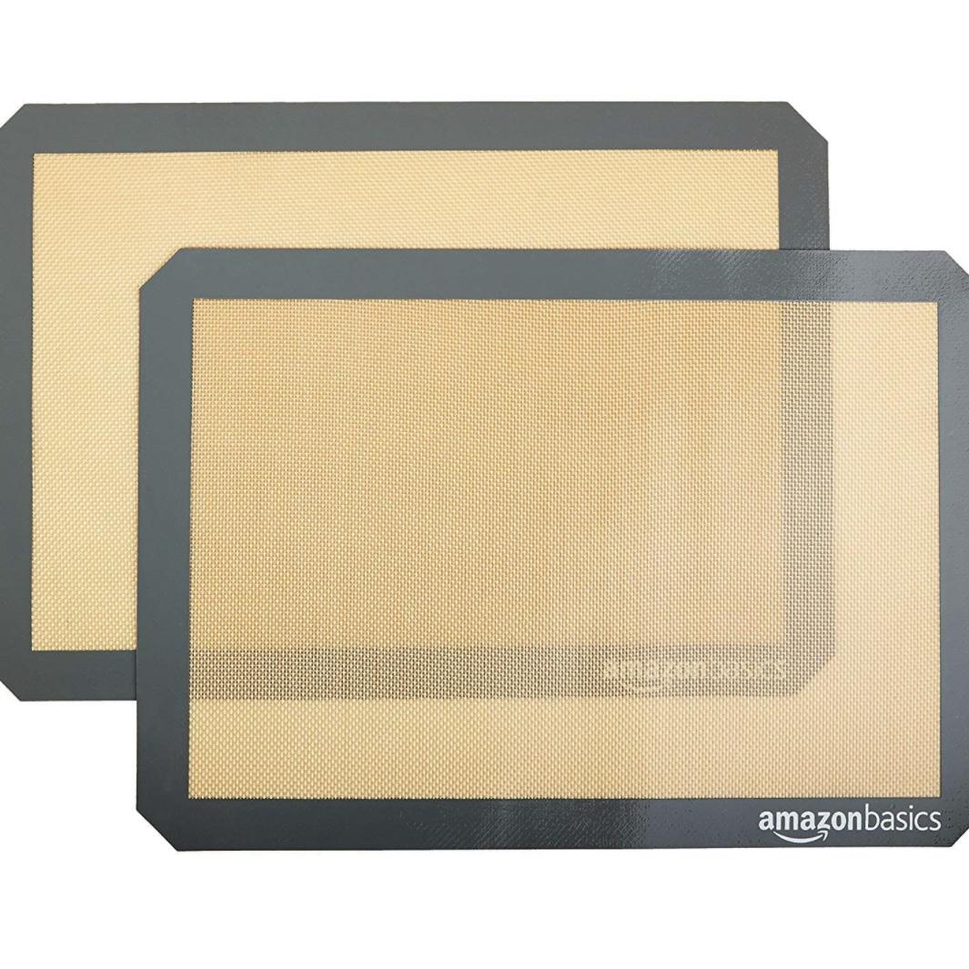 Amazon Basics Silicone, Non-Stick, Food Safe Baking Mat - Pack of 2