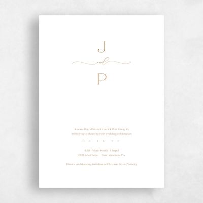 White Wedding Invitation - Colbie Classic