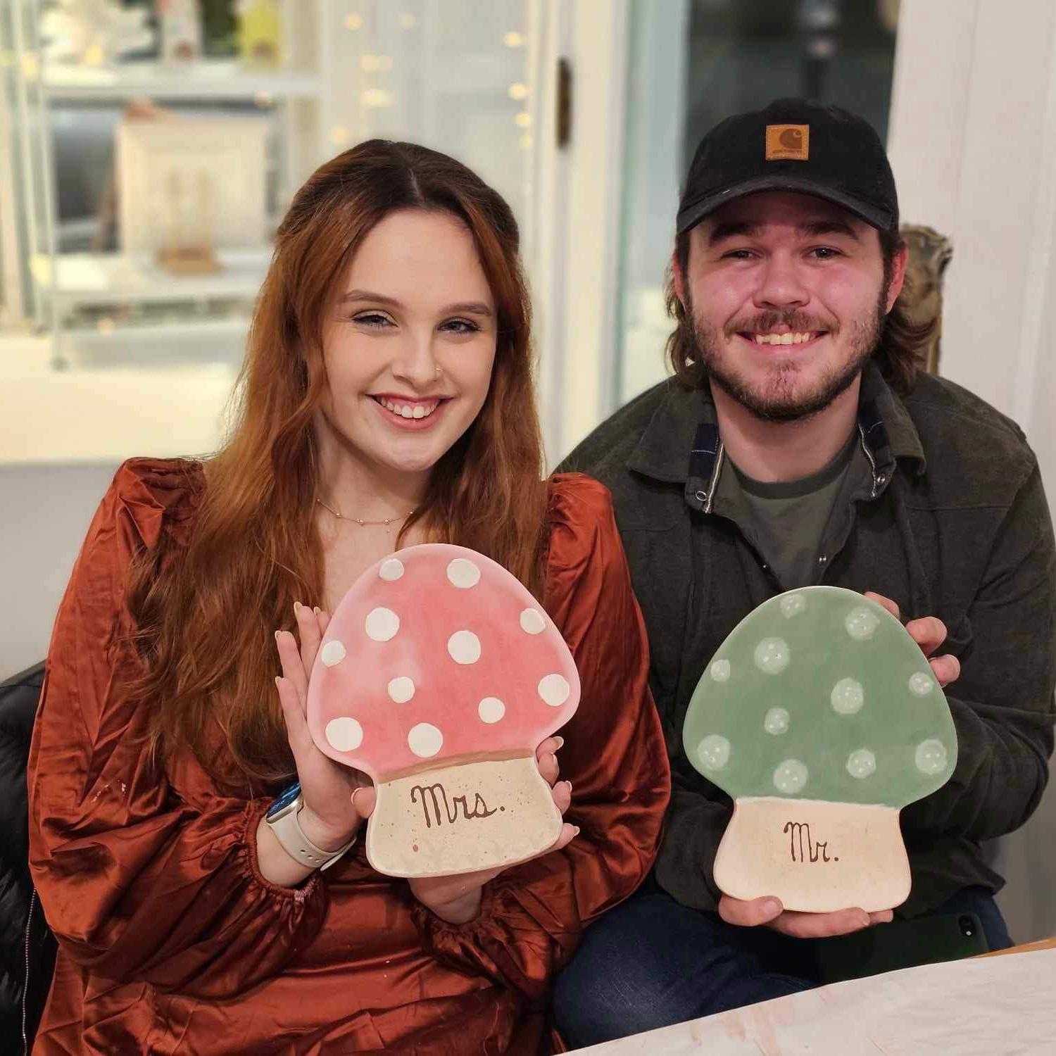 Our engagement photos! We made our plates that we will be using for our wedding day❤️