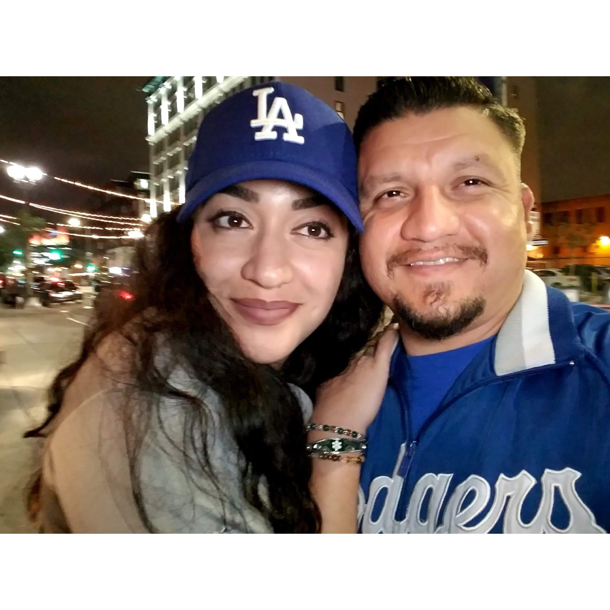 Dodger game, Go Blue!