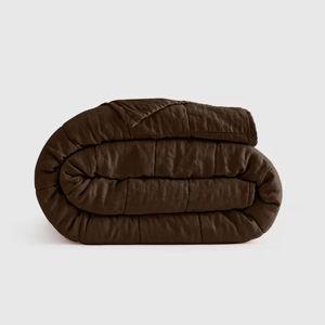 Lightweight Linen Quilt | Quince in Espresso (King)