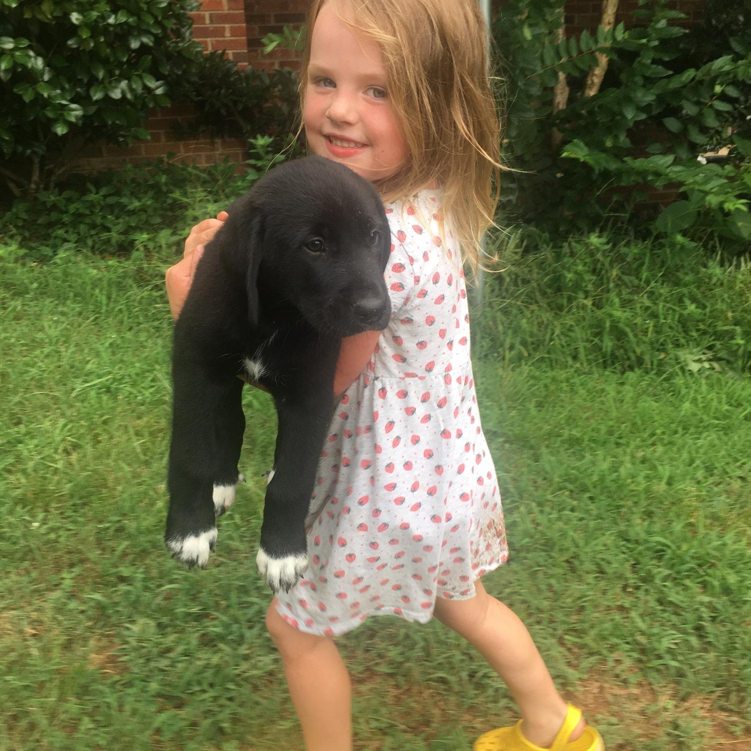 Baby Libby holding baby Jam