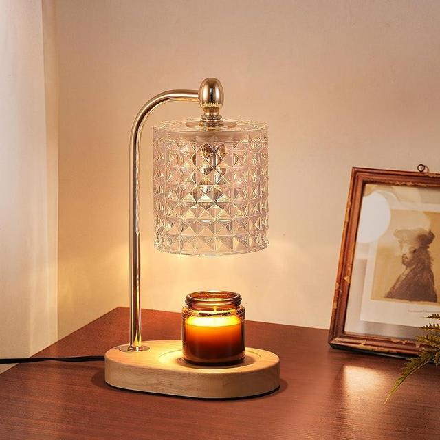 MEIXISUE Candle Warmer Lamp,Electric Drum Wax Melter Lamp for Jar Candle with Timer & Dimmer,Gifts for Mom,Wife and Girlfriend,Home Decor, 2 Bulbs Included