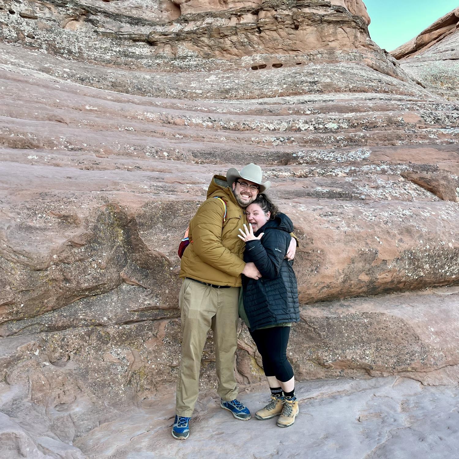 Right after Brandon Propsed on our hike in Moab, UT