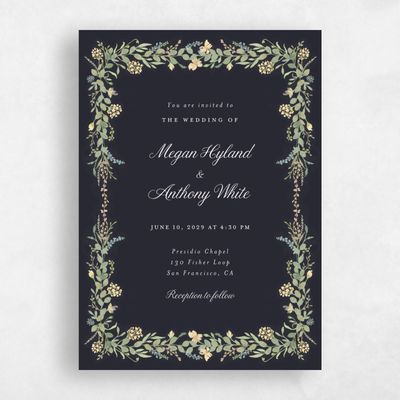 Ebony, Black Wedding Invitation - Nektar Classic