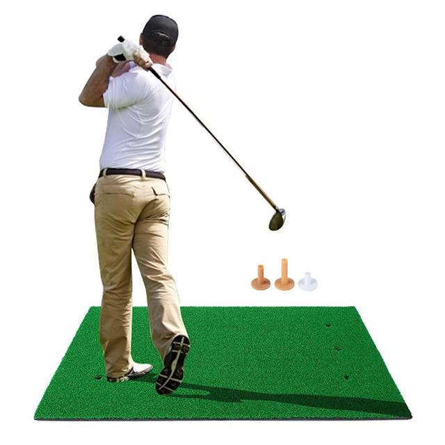 RELILAC Golf Hitting Mats with 3 Rubber Tees - Artificial Turf Mat for Indoor & Outdoor Practice - Choose Your Size