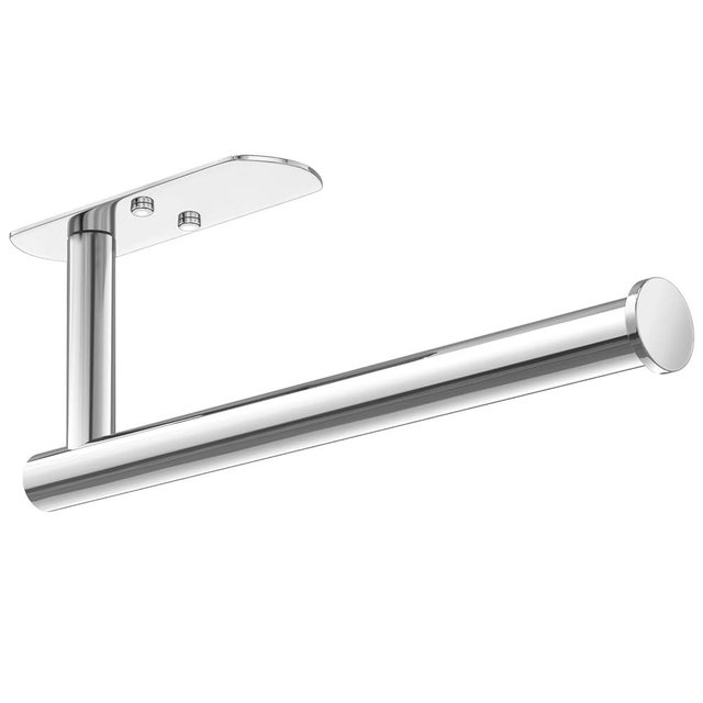 VAEHOLD Self Adhesive Paper Towel Holder Under Cabinet Mount, Wall Mounted Paper Towel Roll Holder for Kitchen, Bathroom, Wall - SUS304 Stainless Steel (Bright Surface)
