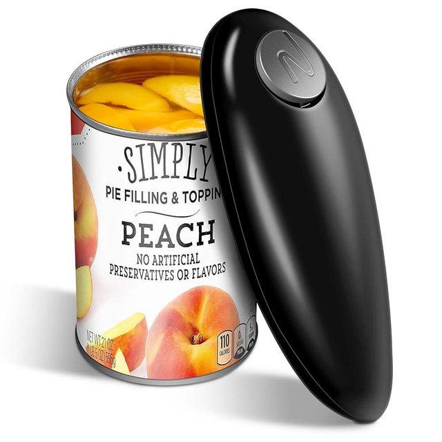 One Touch Electric Can Opener Easy Open Any Can Size with Smooth Edge, Battery Operated Electric Can Openers for Kitchen, Kitchen Gadget Electric Can Opener for Seniors with Arthritis