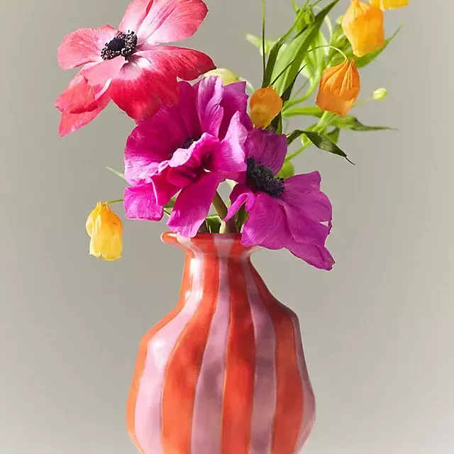 Maya Eline Leroy Striped Ceramic Vase