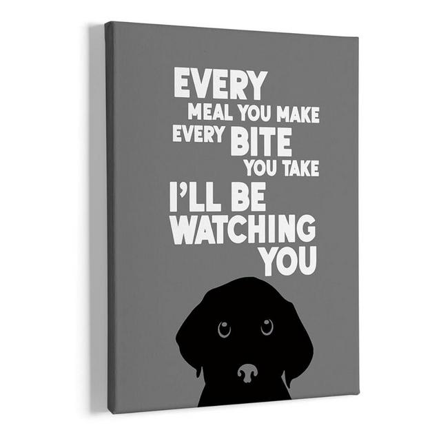 HIWX Dog Wall Decor, Funny Dog Every Meal You Make Every Bite You Take I'll Be Watching You Framed Canvas Painting Wall Art Decor,Dog Mom Gifts, Dog Wall Art Home Decoration For Kitchen Room 11x14 In