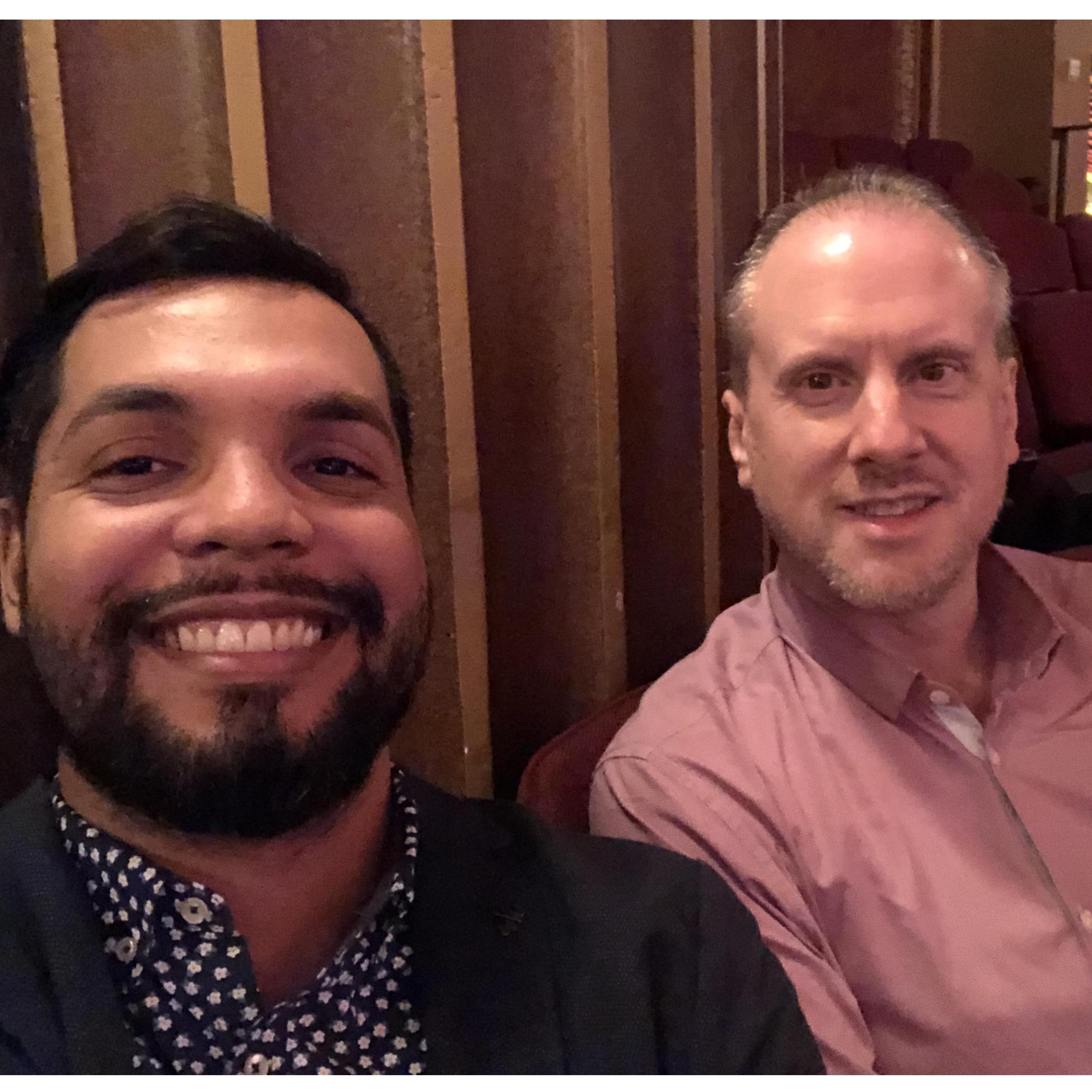 Pedro and Jon waiting for the show to begin at the Joyce Theater