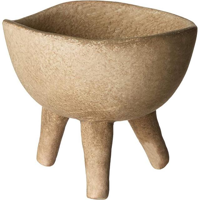 Creative Co-op Small Matte Taupe Terracotta Footed Planter
