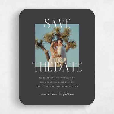 Grey Rounded Wedding Save the Date - Garrett Photo