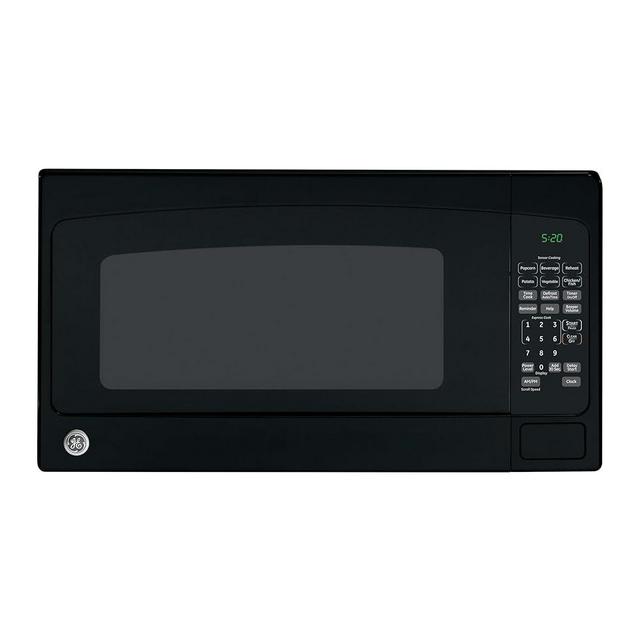 GE GCST20S1WBB Microwave Oven, 1,200-watt Capacity, 2.0 Cubic Ft, 8 Auto Cooking Settings, Child-Lock Technology, Kitchen Essentials for The Countertop, Dorm Room or Apartment, Black, Cu