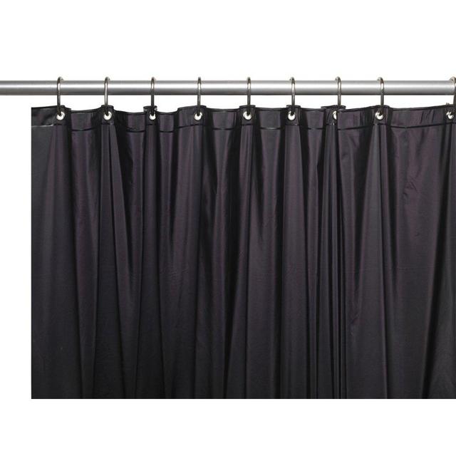 Hotel Collection Premium Heavy Duty Vinyl Shower Curtain Liner with Metal Grommets - Black