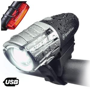 Apace Vision USB Rechargeable Bike Light Set – Powerful 300 Lumens LED Bicycle Headlight and Tail Light- Super Bright Front Light & Rear Light for Optimum Cycling Safety