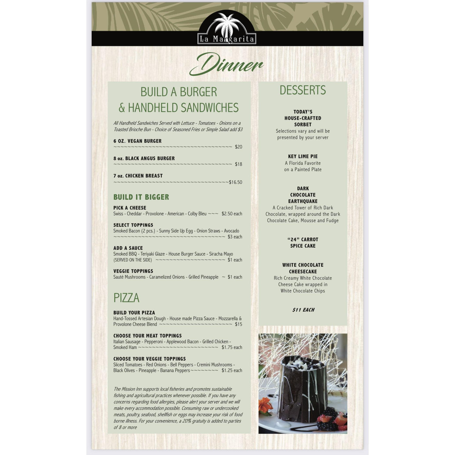 La Margarita menu page 2