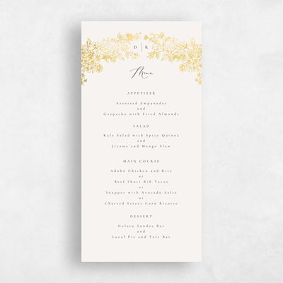 Light Oatmeal, Beige Wedding Menu - Sawyer Foil