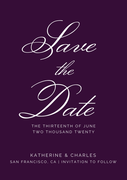 Zola Save The Dates - Arthur Type