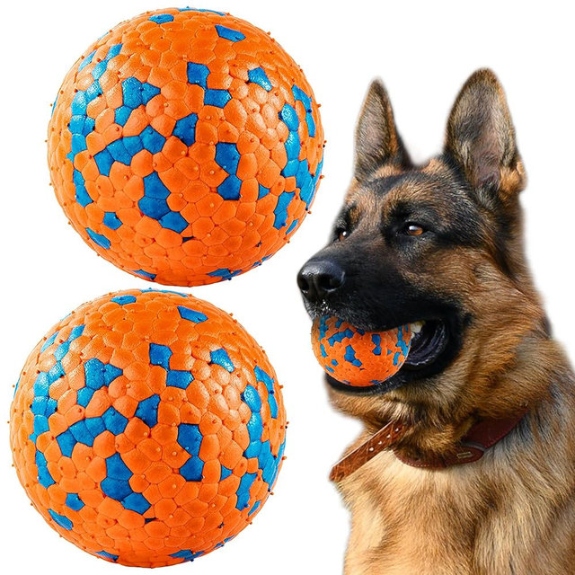 FUSOTO 2Pcs Dog Balls, Tennis Balls for Dog Aggressive Chewers, for Large Medium Small Puppy, Training Catch&Fetch, Water Floats Toys, Orange