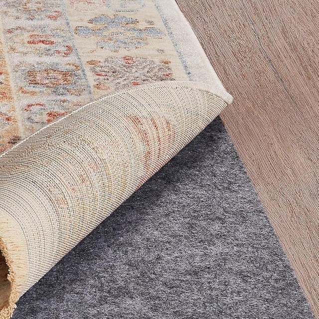 Veken Non Slip Cushioned Rug Pad Gripper 6 x 9 Ft, Felt and Silicone Backing, 1/4" Thick Carpet Liner for Hardwood Floors and Finishes, Under Area Rugs Anti Skid Mat, Keep Rugs Safe and in Place