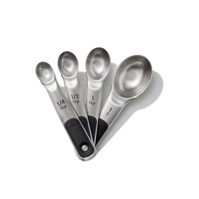 OXO Good Grips 4 Piece Stainless Steel Measuring Spoons with Magnetic Snaps