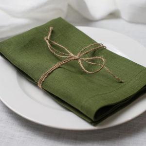 Organic linen napkins Set. Cream or Pear, 10x10 inches - 6 pcs