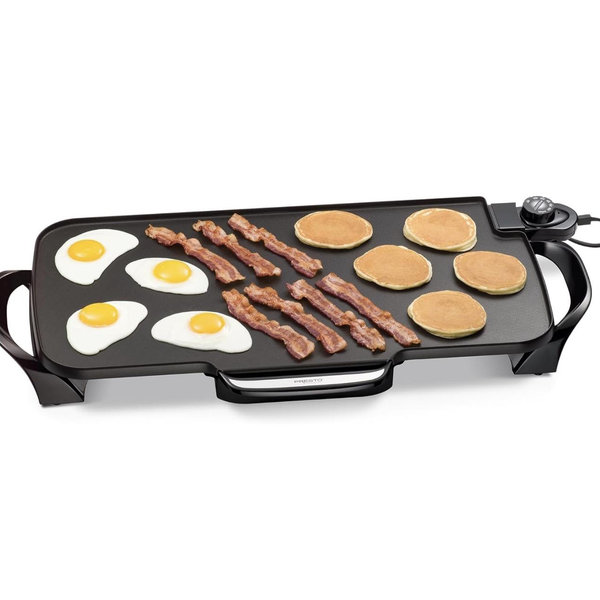 Presto 07061 22-inch Electric Griddle With Removable Handles, Black, 22-inch