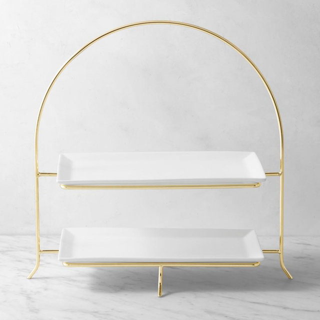 Williams Sonoma Buffet 2-Tiered Platter Stand with Platters