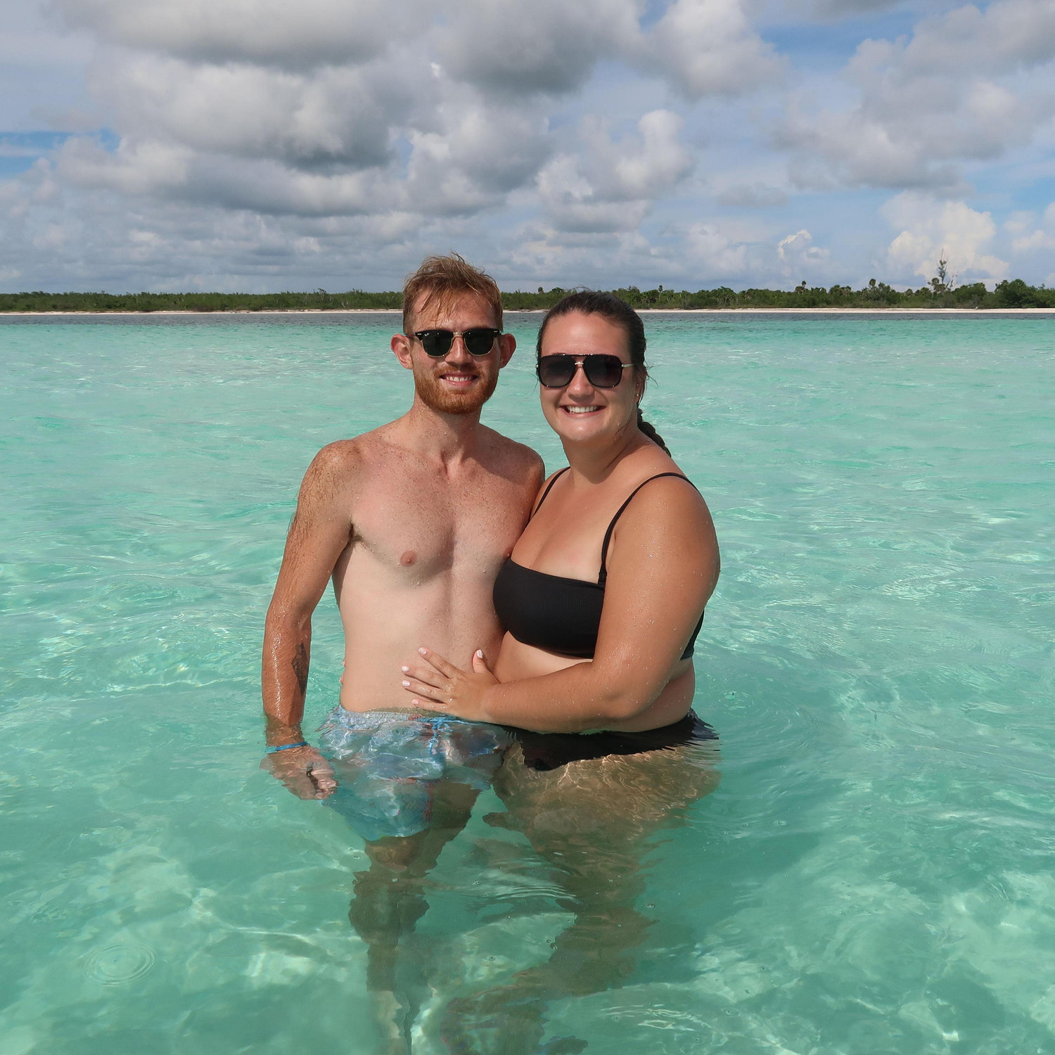 Swimming at the sand bar with stingrays!