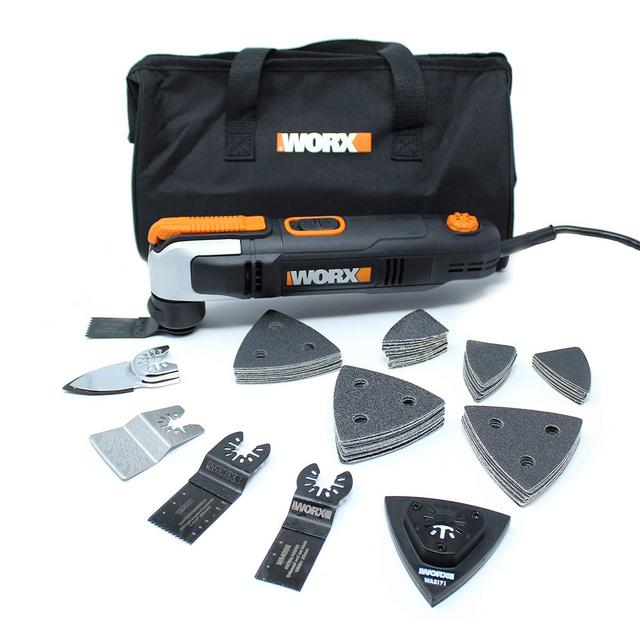 Worx WX686L.1 2.5A Oscillating Tool with Clip-in Wrench and 70 Piece Accessory Kit