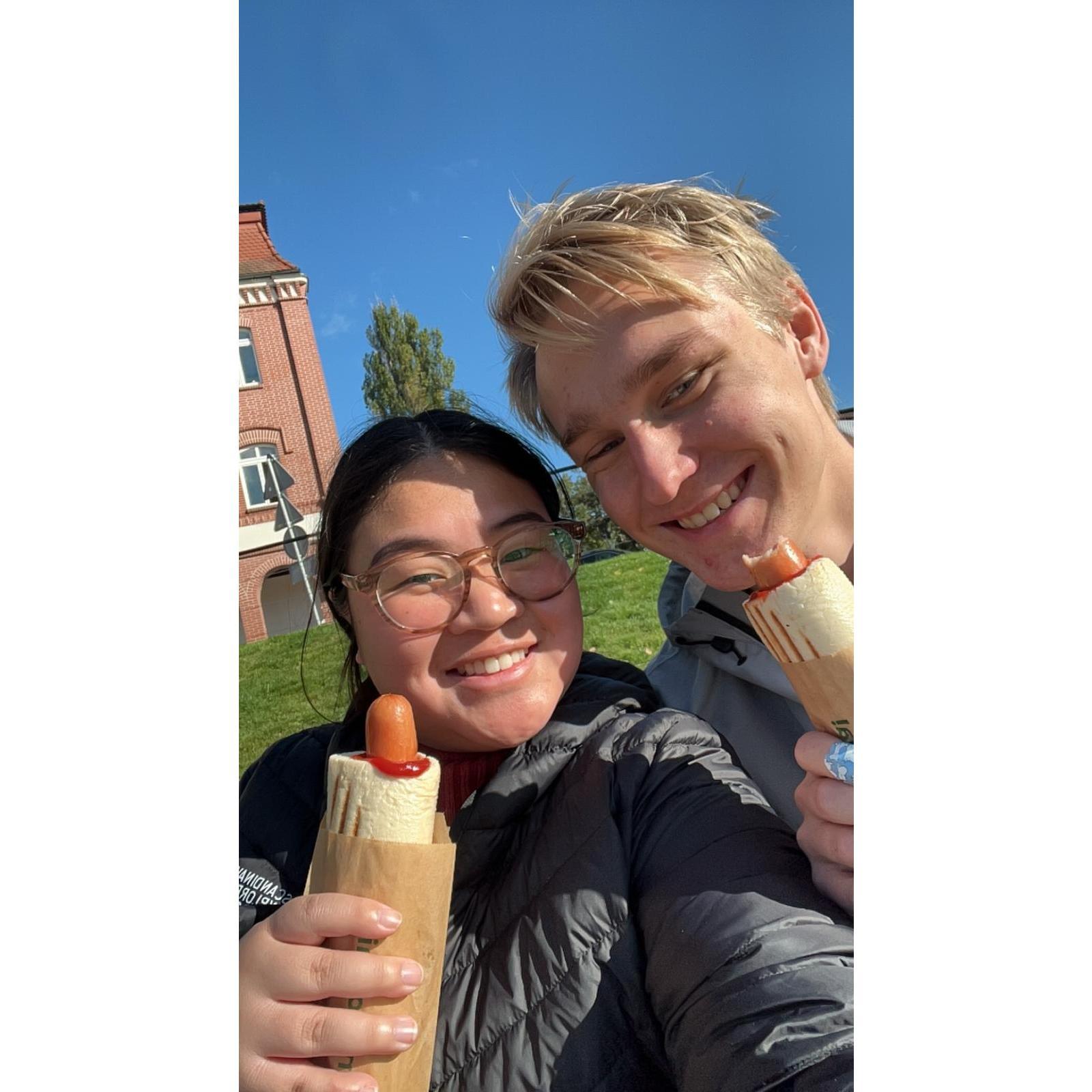 Nothing beats a Zabka hot dog in Poland <3 One of Hanna and Marius' shared passions. August 2024