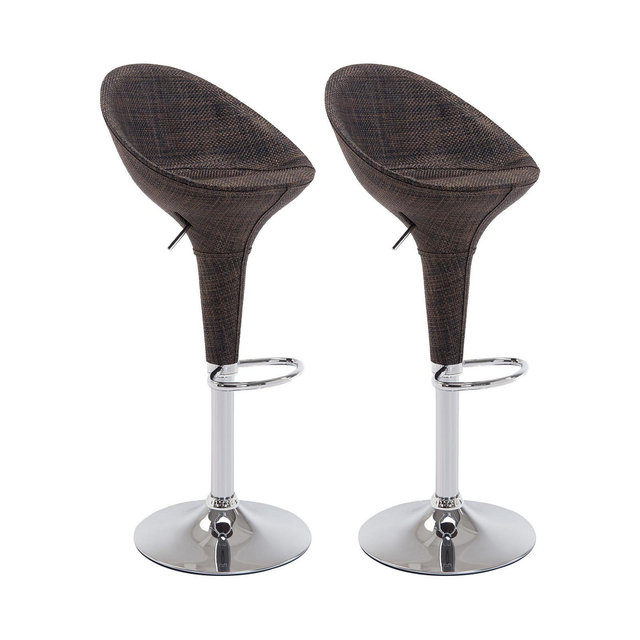 HOMCOM 2pc Wicker Style Sling Fabric Chrome Bucket Seat Patio Bar Stool Spa Pool