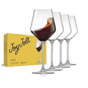 JoyJolt Layla Italian Red Wine Glasses, Set of 4, 17 oz Clear – Made in Europe